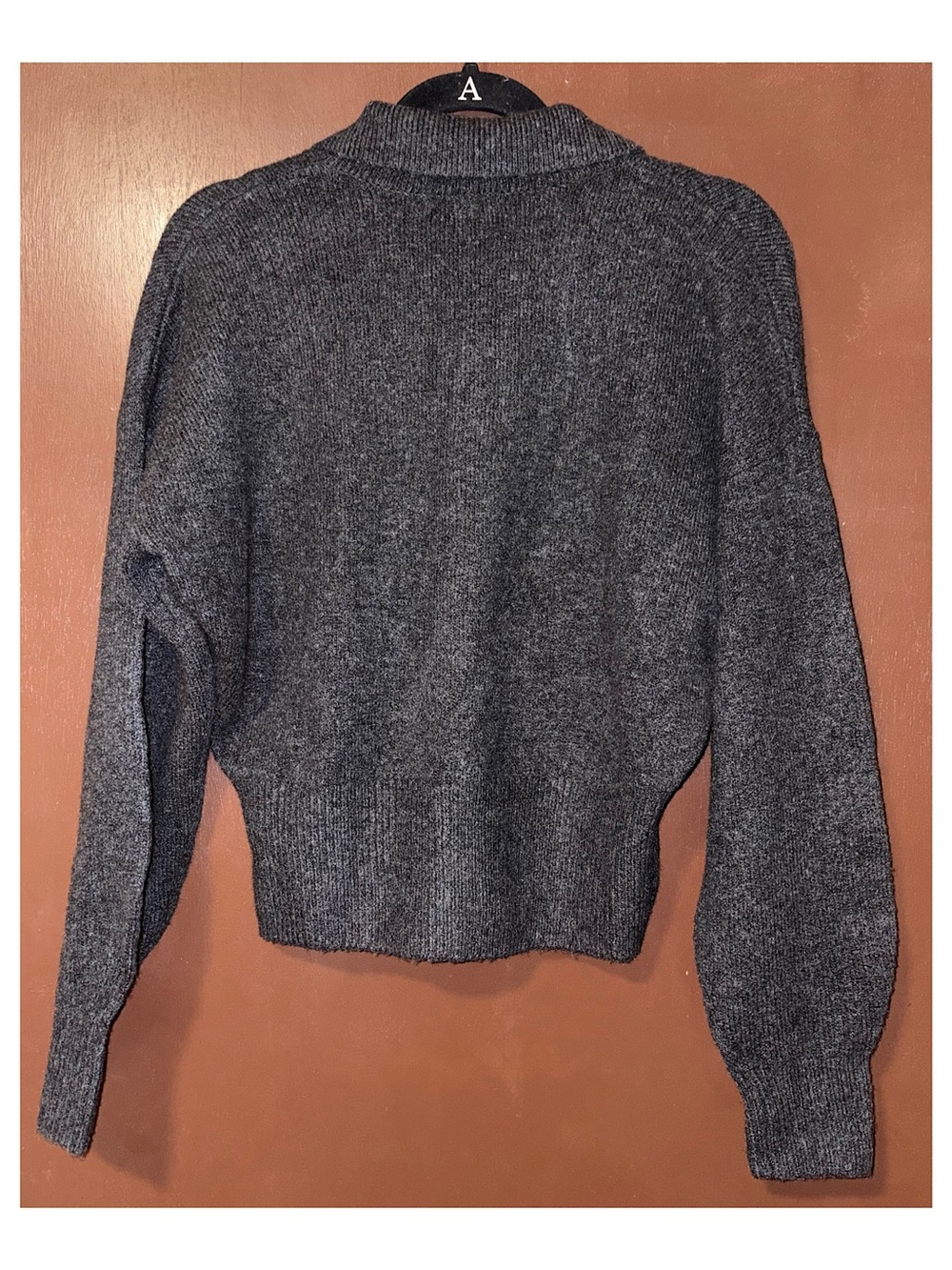 A New Day Long Sleeve Heart Button Cardigan Sweater (Charcoal Heather - Medium) - Picture 8 of 11